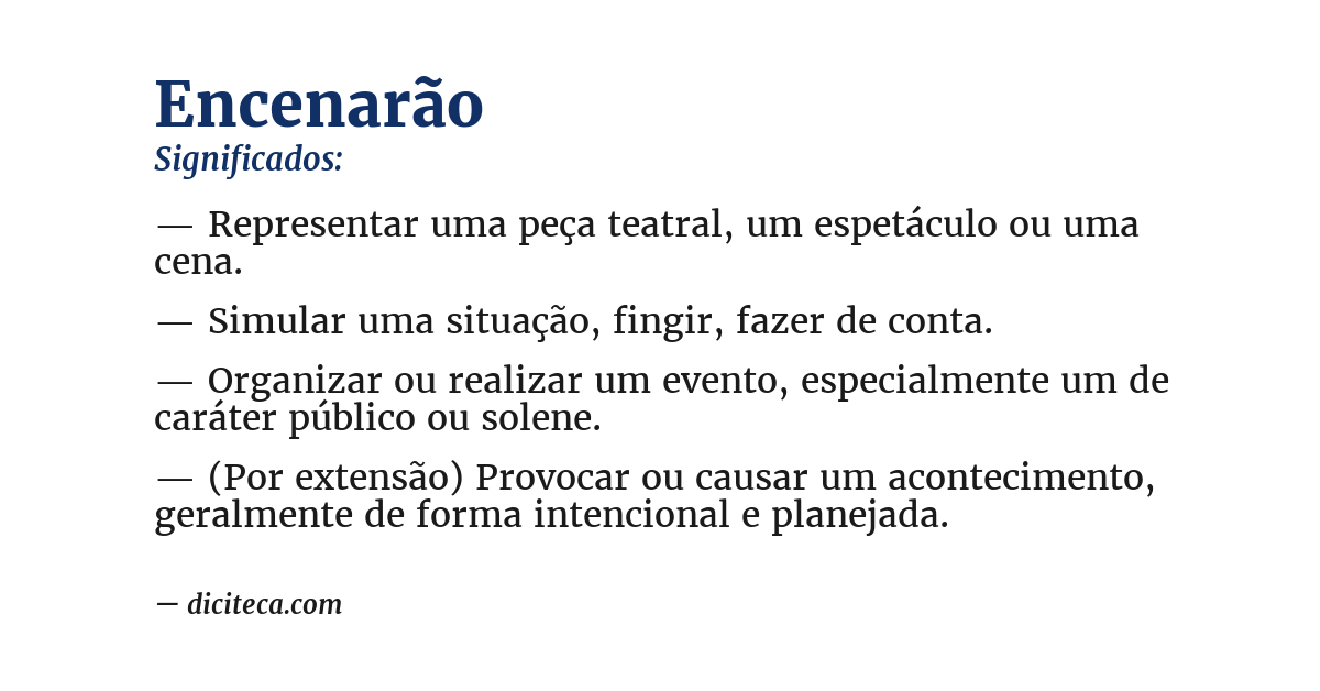 Significado de encenarão