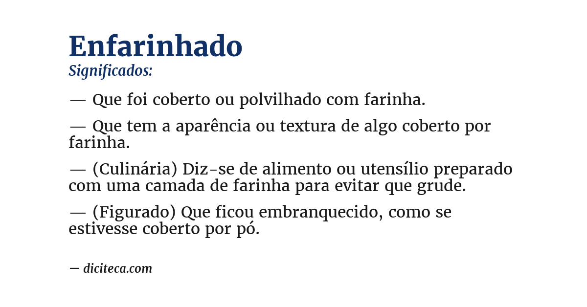 Significado de enfarinhado