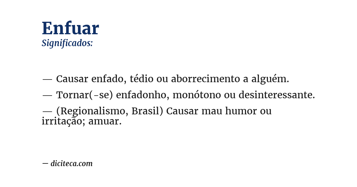Significado de enfuar