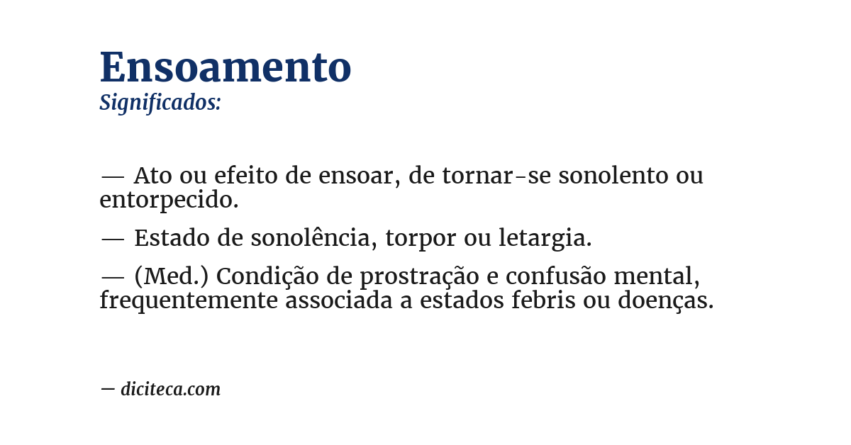 Significado de ensoamento