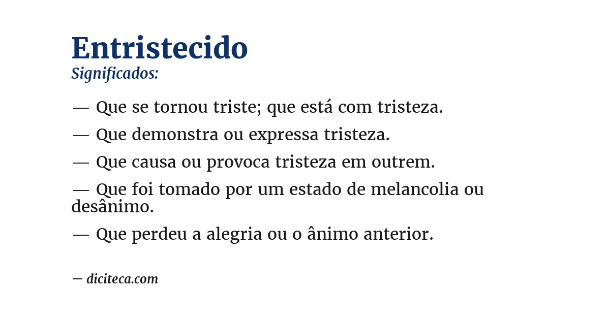 Significado de entristecido