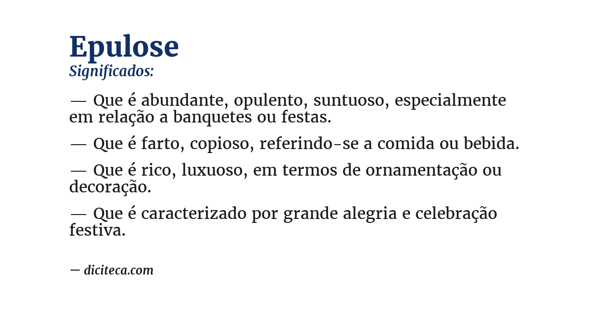 Significado de epulose