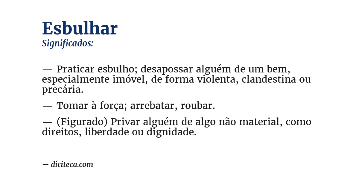 Significado de esbulhar