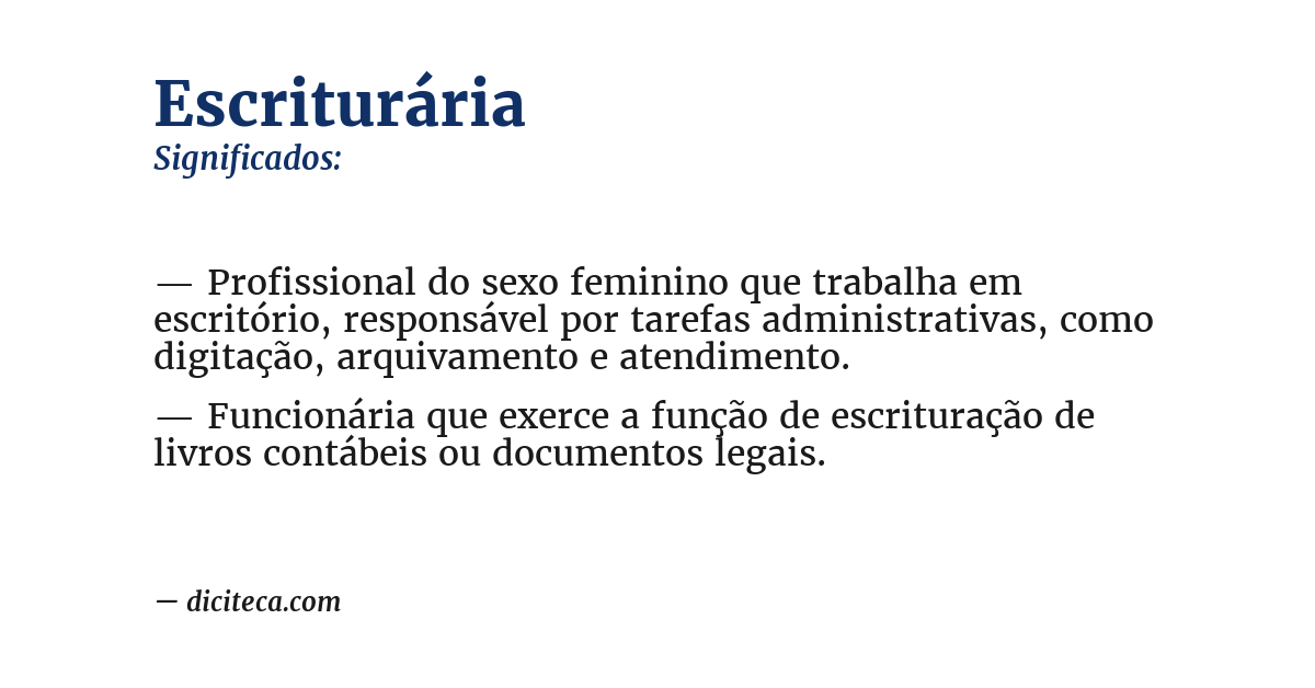 Significado de escriturária