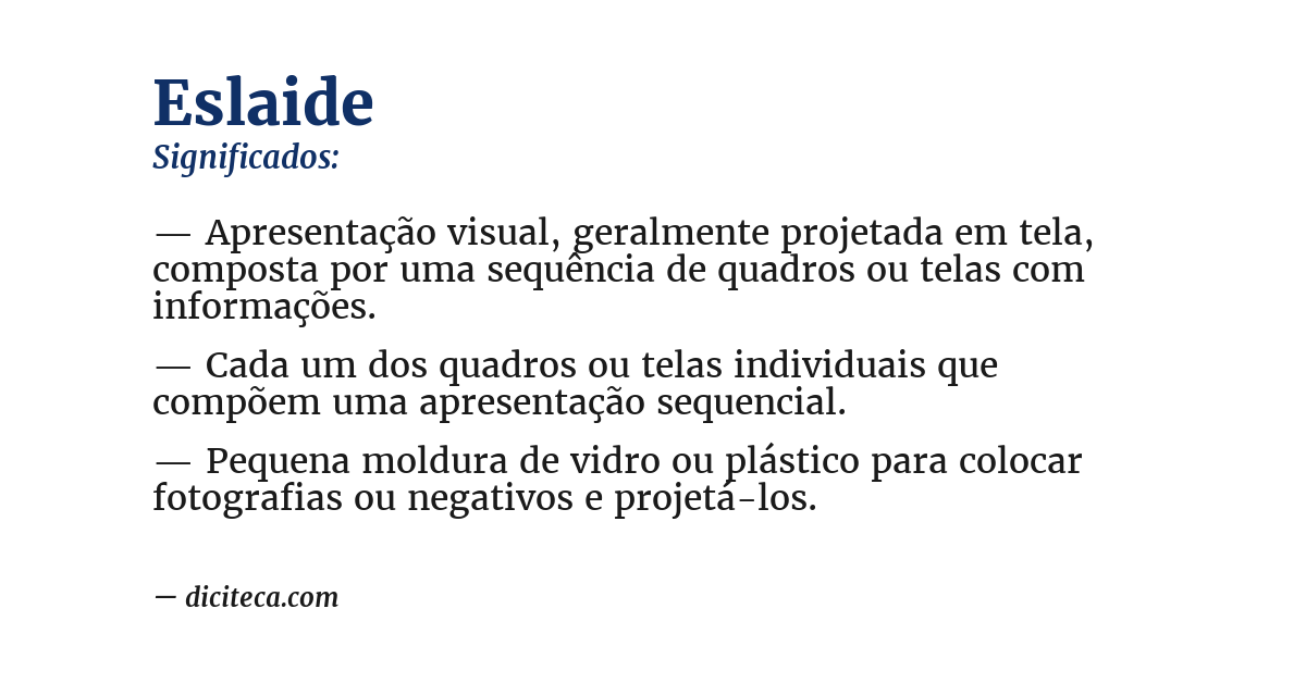 Significado de eslaide