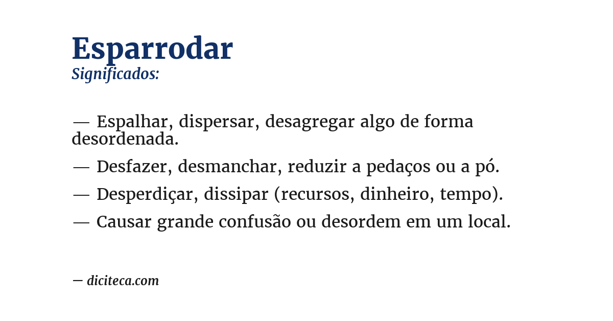 Significado de esparrodar
