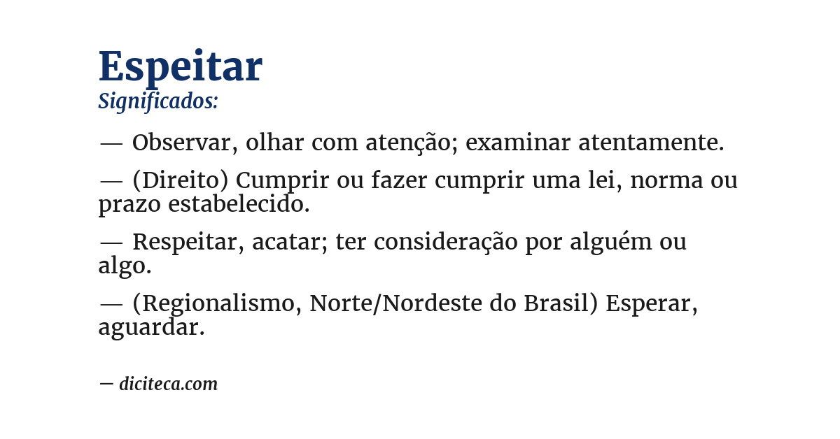 Significado de espeitar