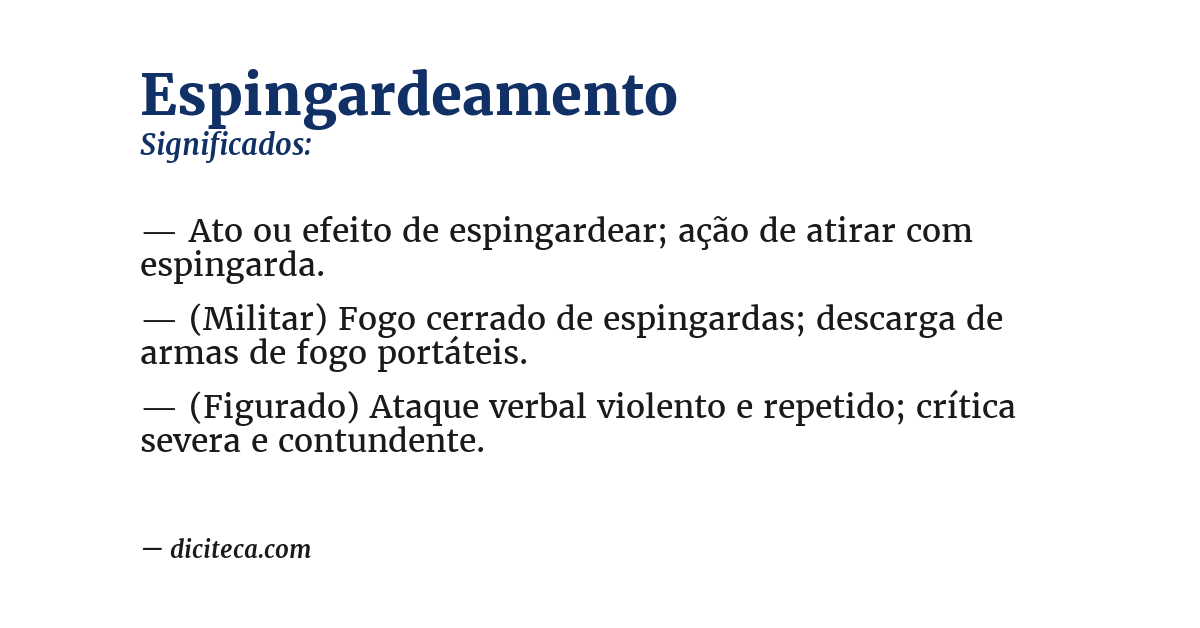 Significado de espingardeamento