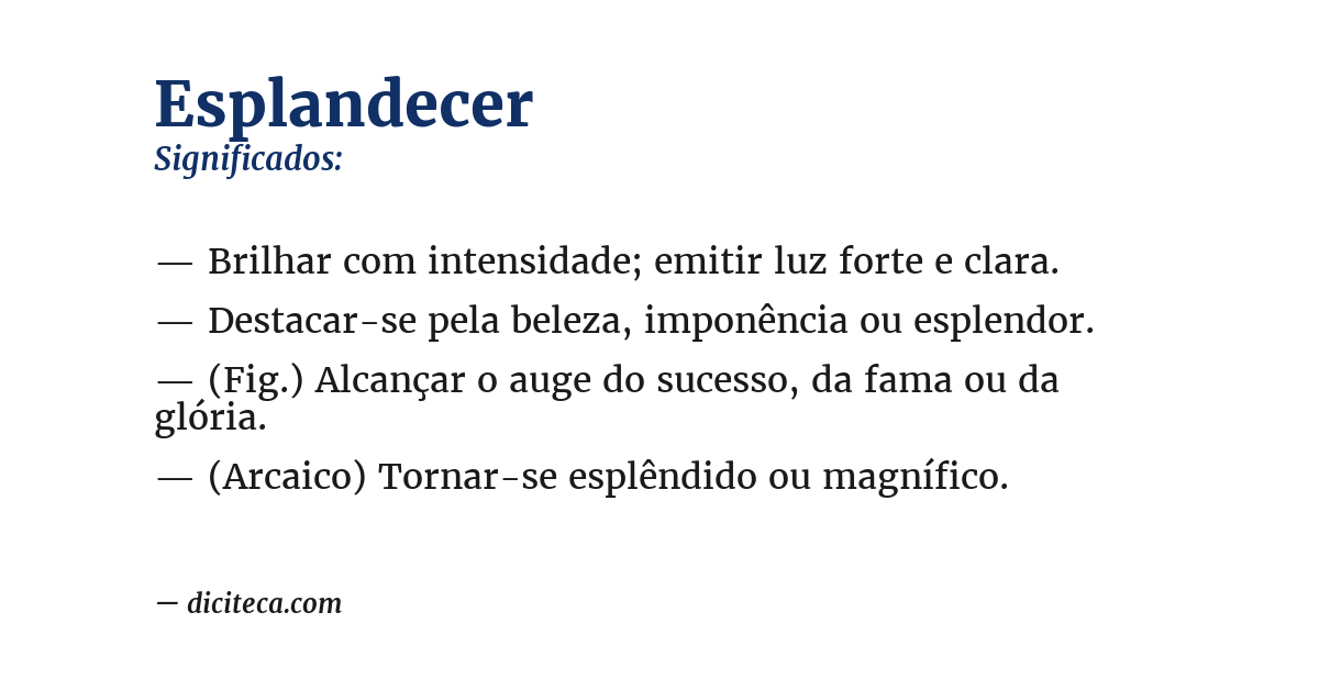Significado de esplandecer