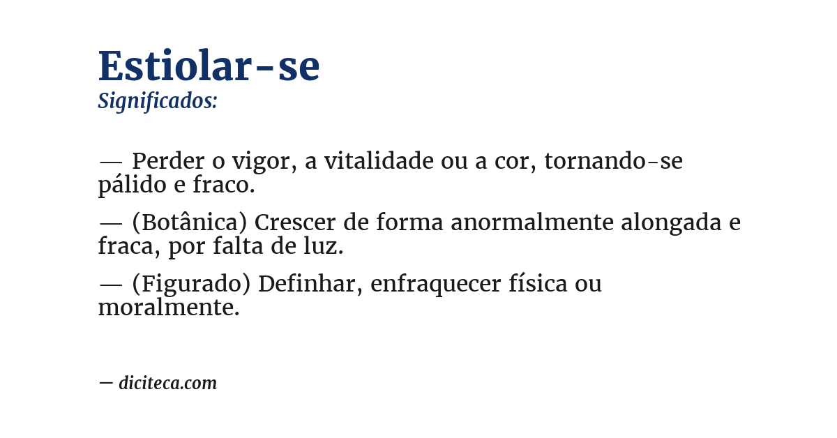 Significado de estiolar-se
