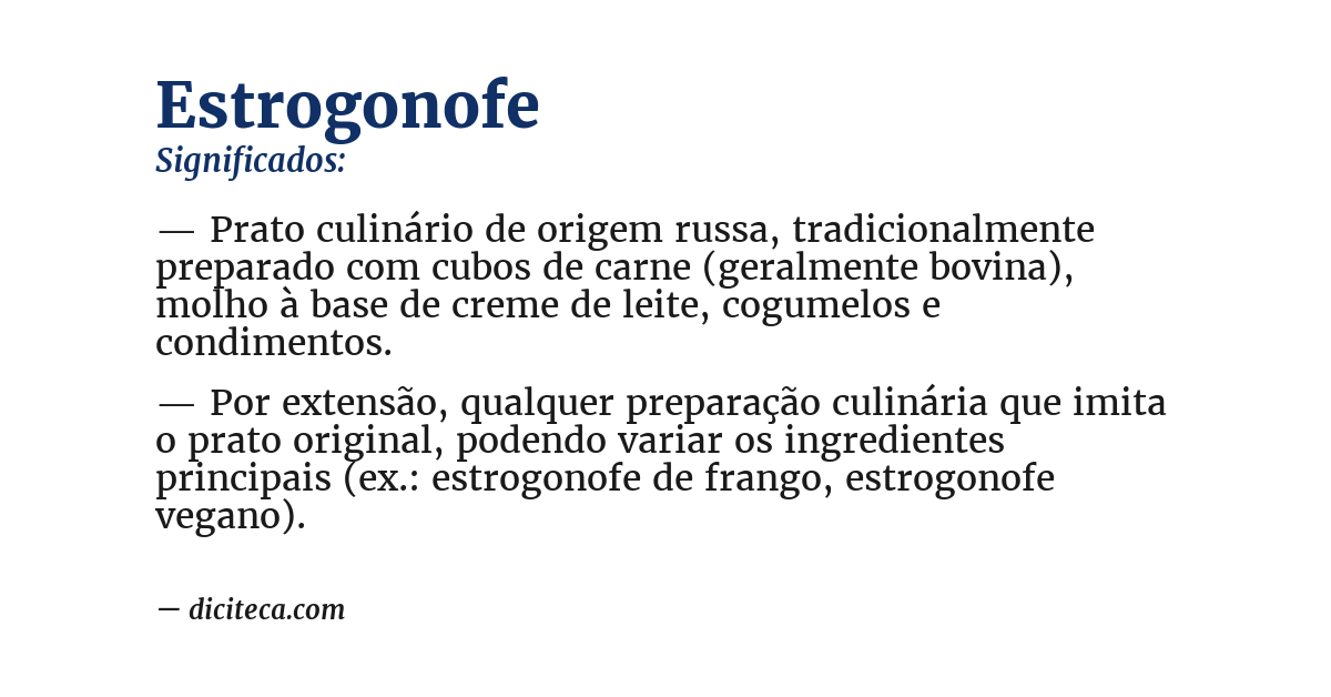 Significado de estrogonofe
