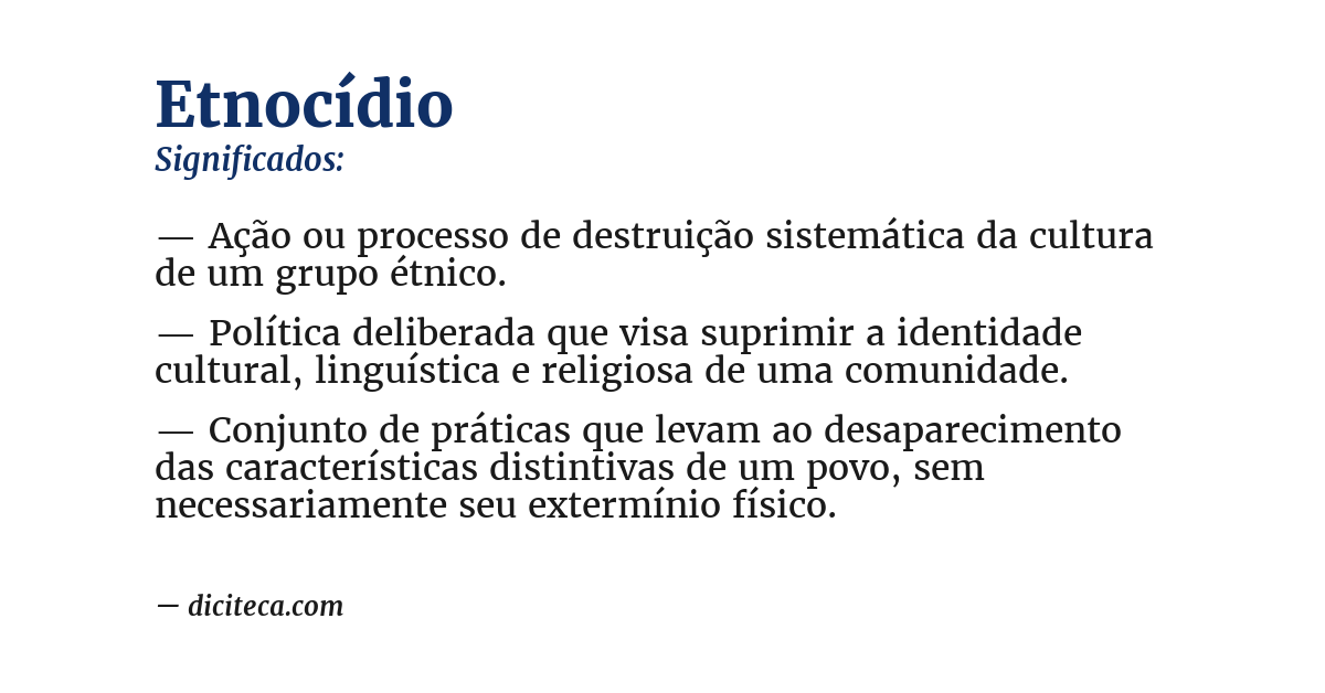 Significado de etnocídio