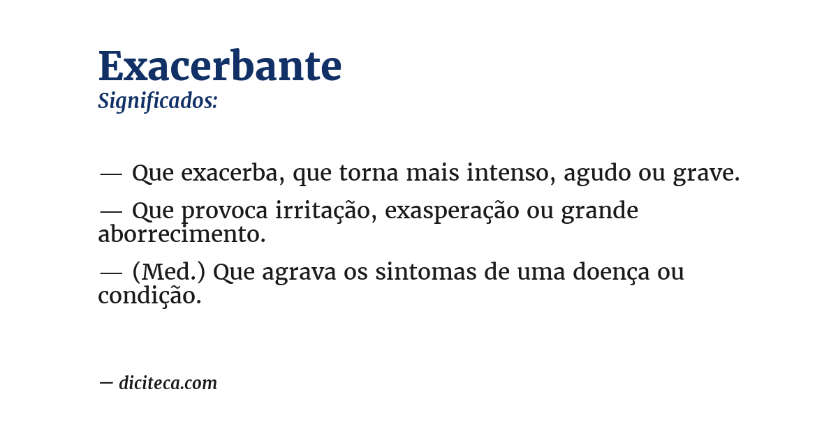 Significado de exacerbante
