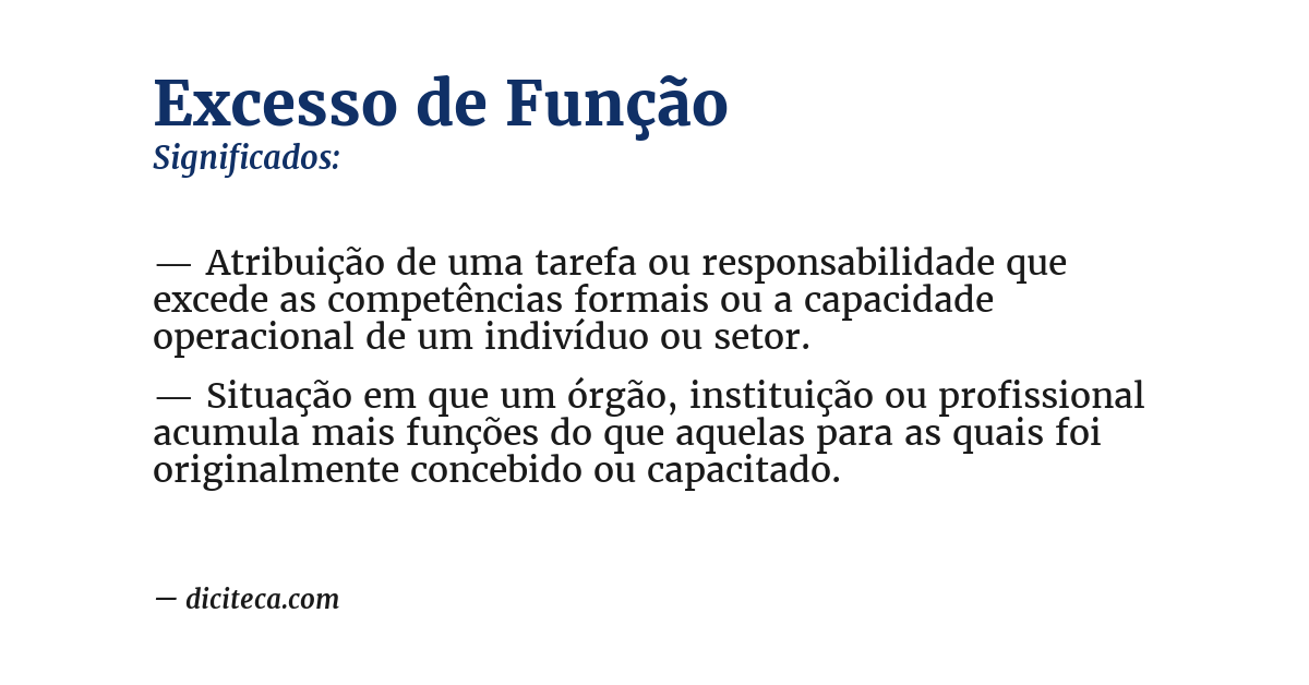 Significado de excesso de função