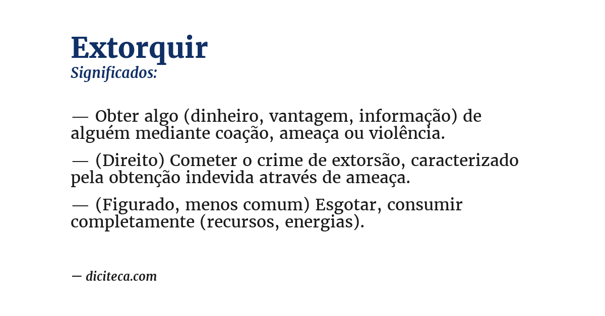 Significado de extorquir