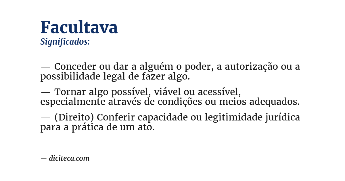Significado de facultava