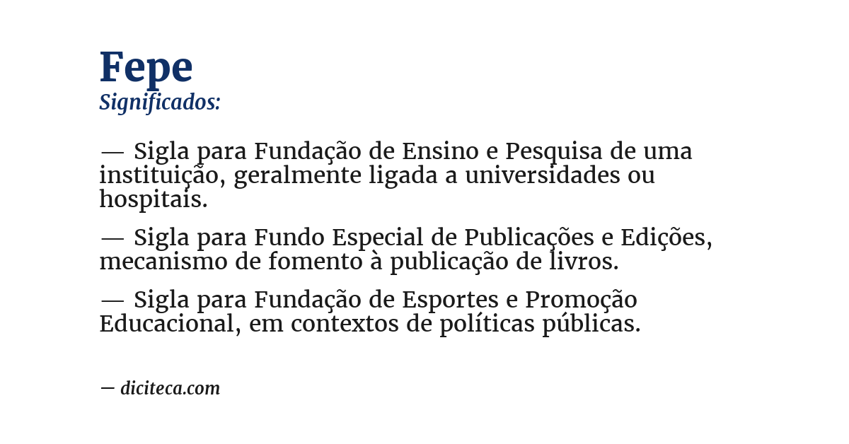 Significado de fepe