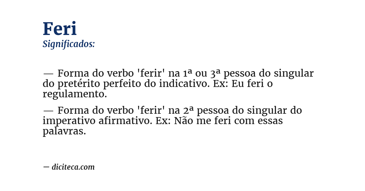 Significado de feri