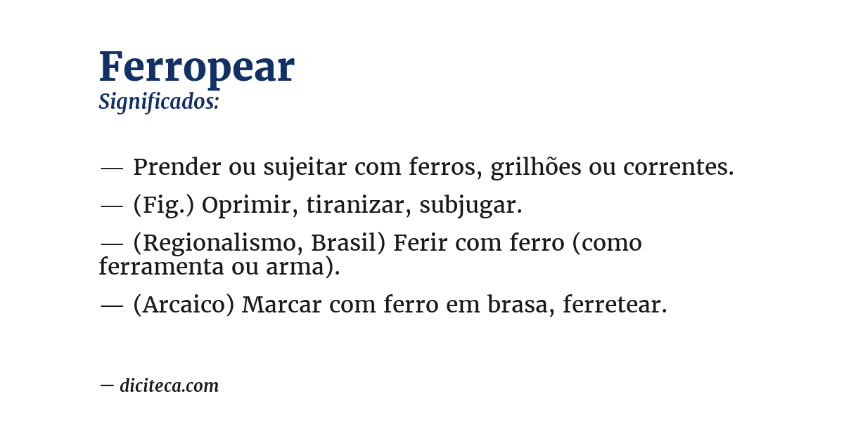 Significado de ferropear