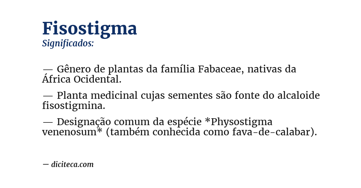 Significado de fisostigma