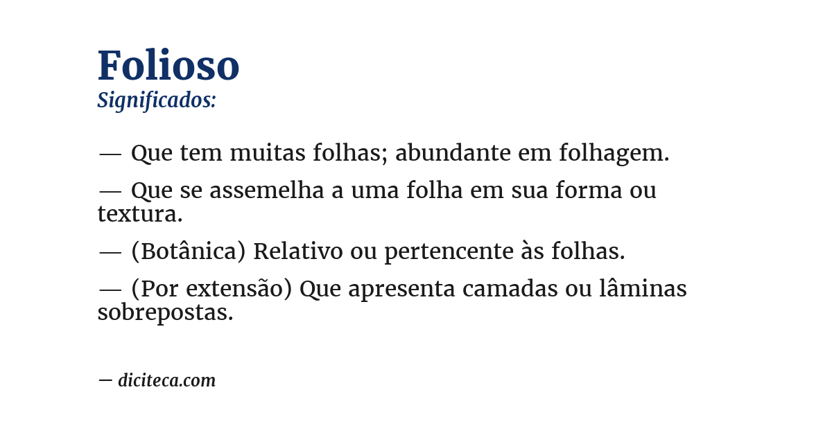 Significado de folioso