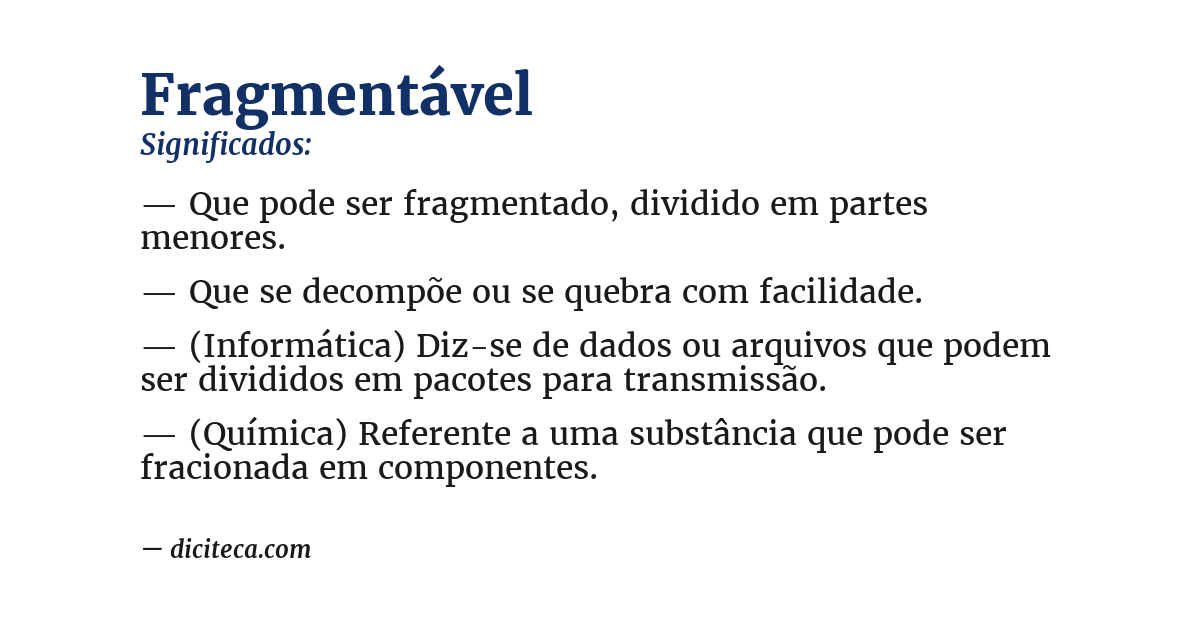 Significado de fragmentável