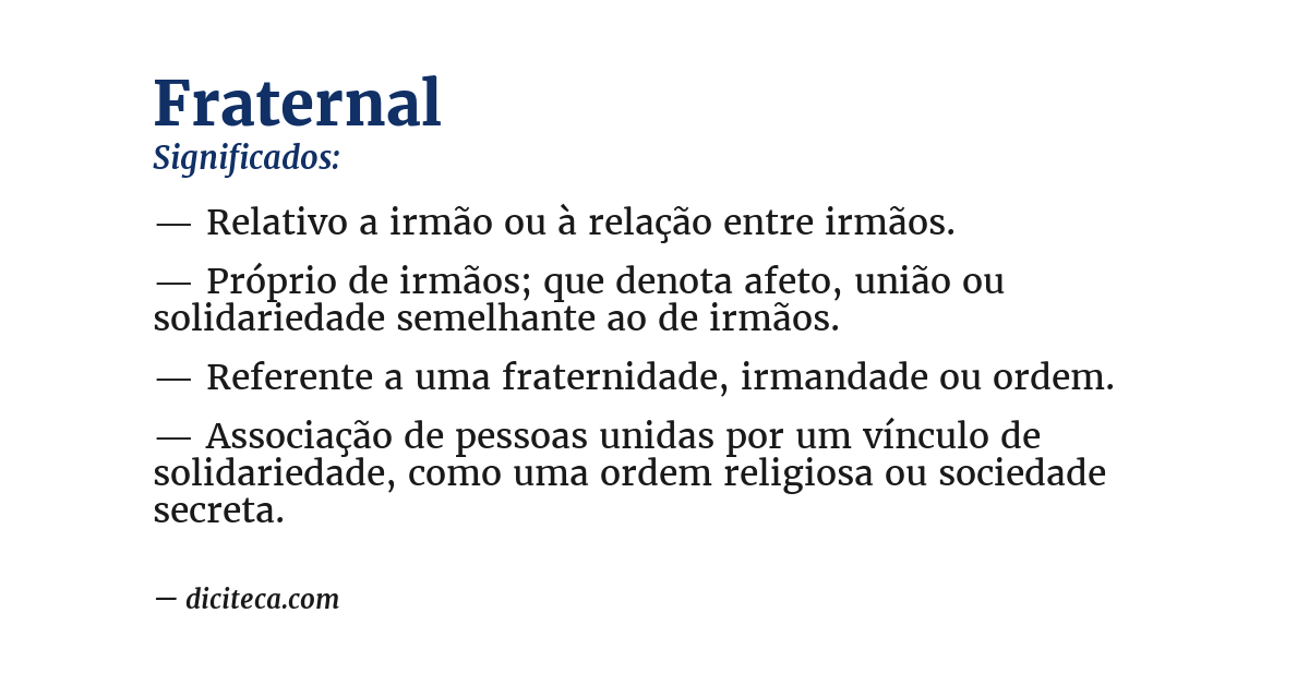 Significado de fraternal