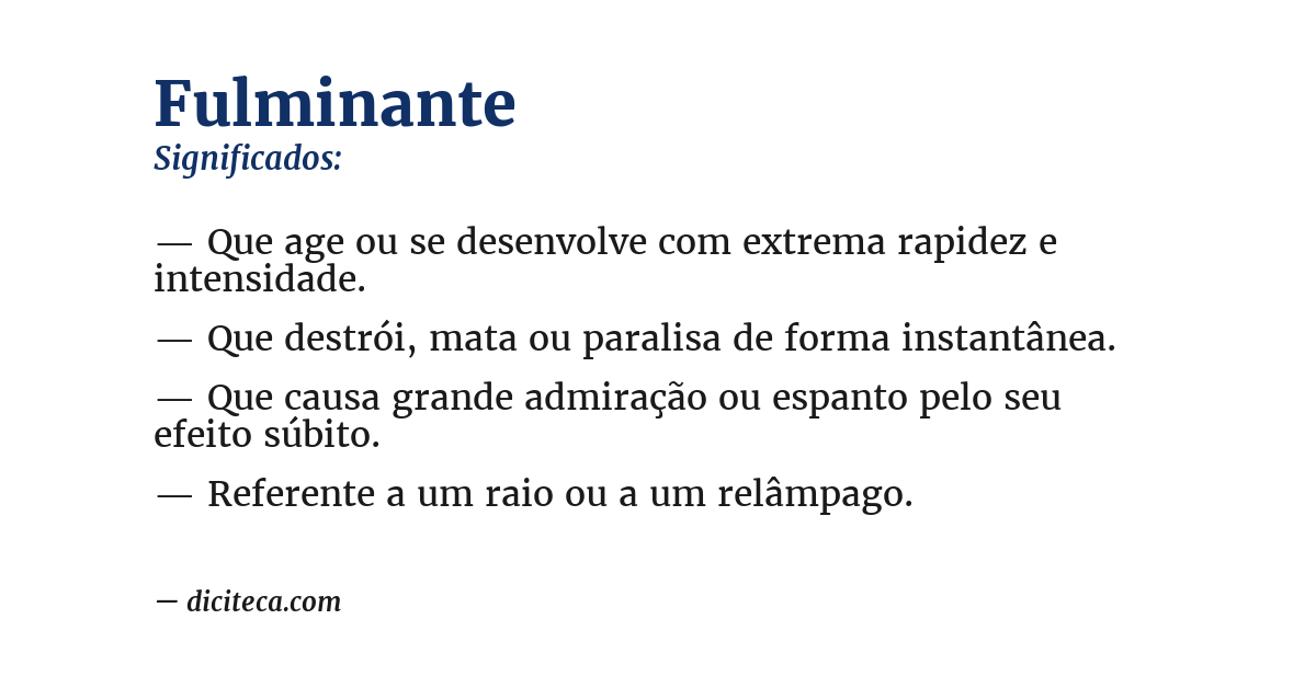 Significado de fulminante