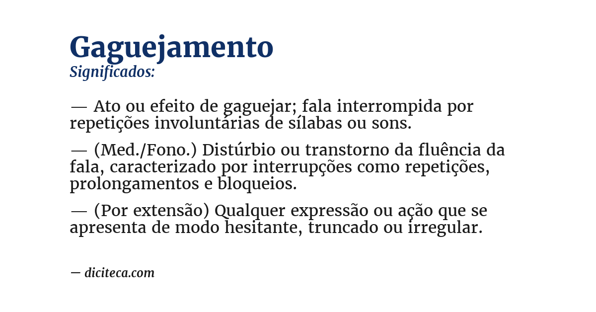Significado de gaguejamento
