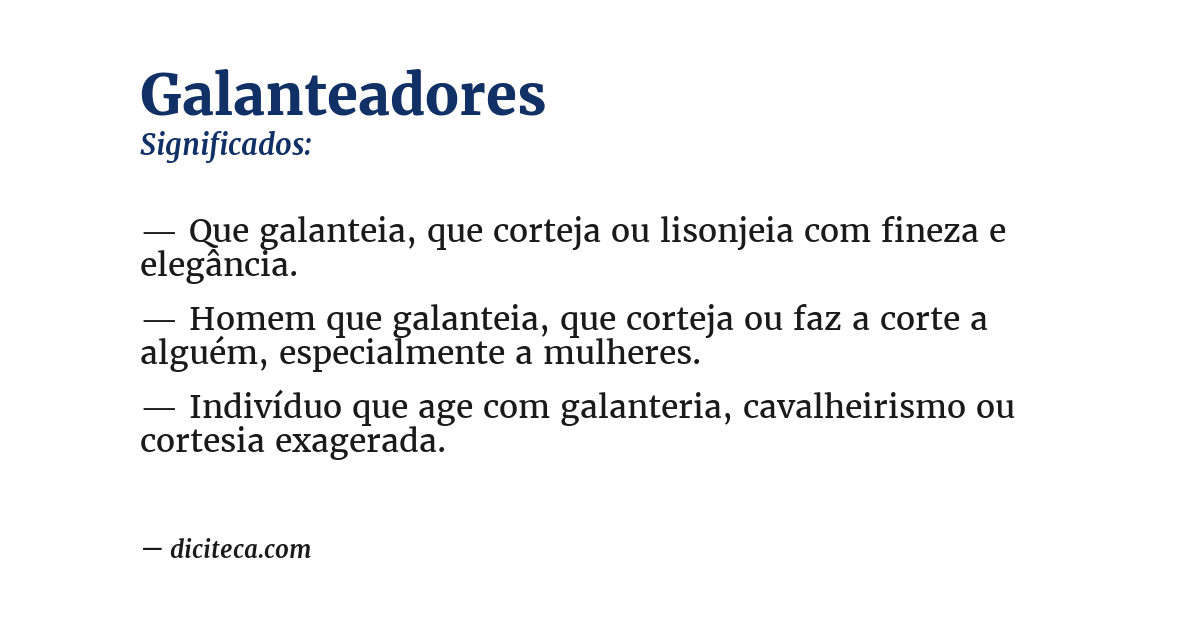 Significado de galanteadores