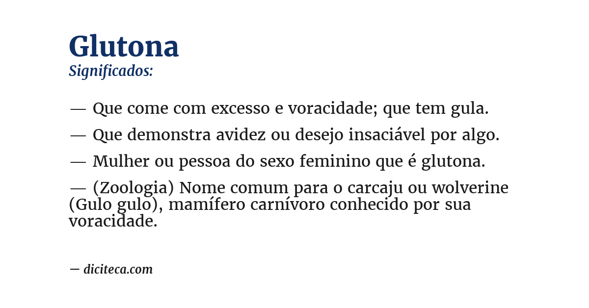 Significado de glutona