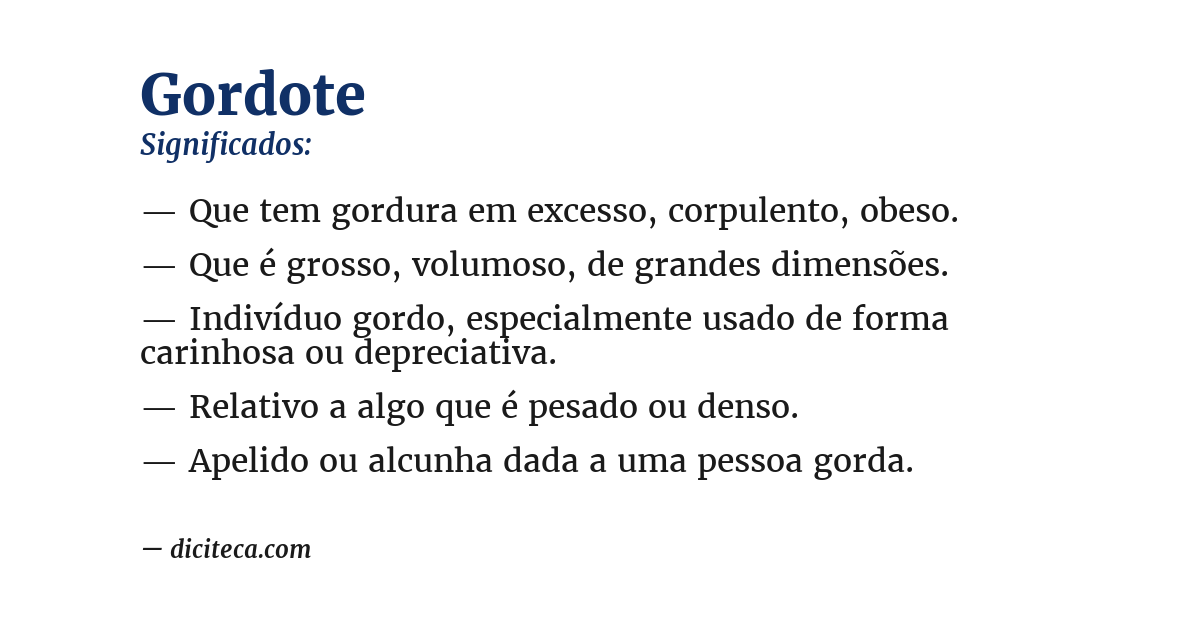 Significado de gordote