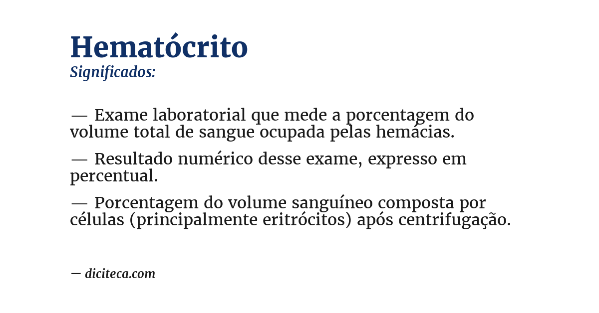 Significado de hematócrito