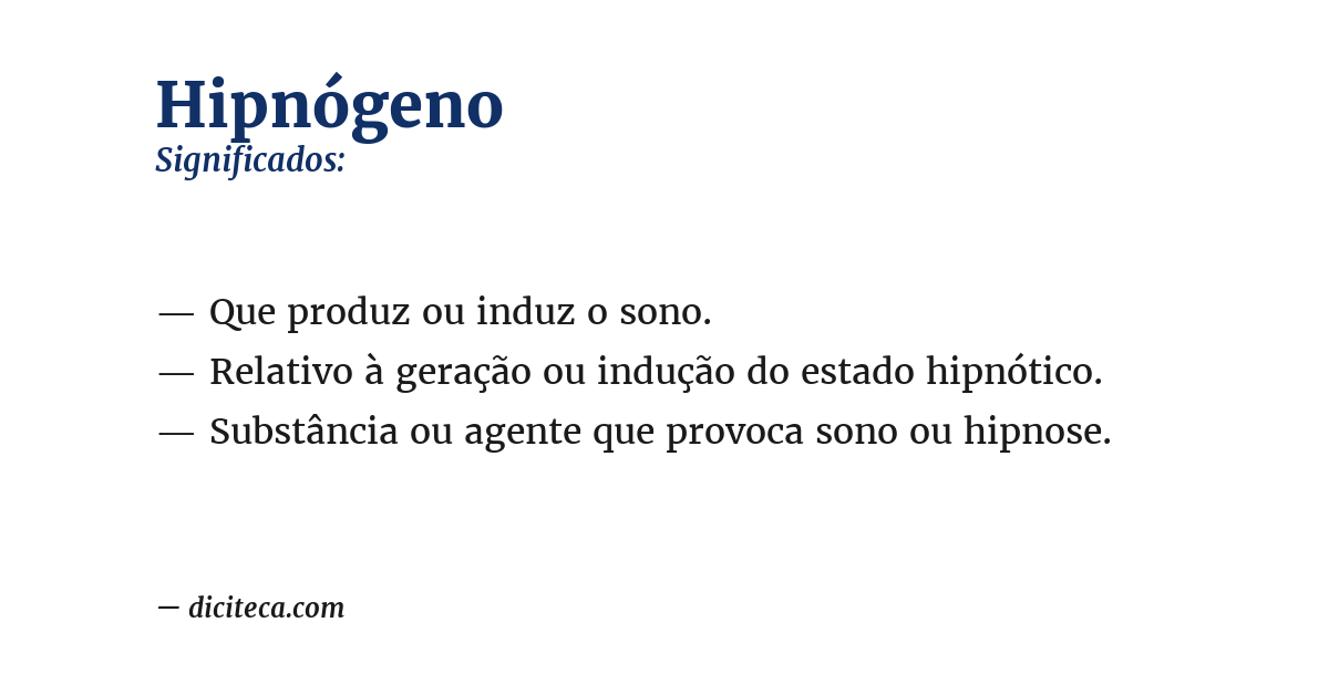 Significado de hipnógeno