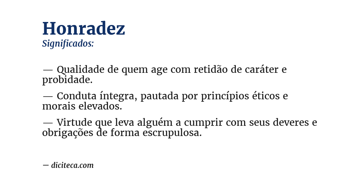 Significado de honradez