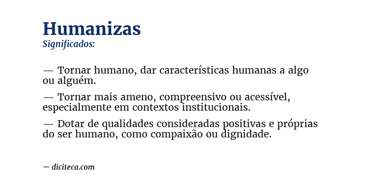 Significado de humanizas