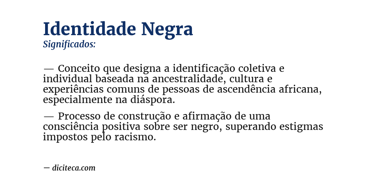 Significado de identidade negra