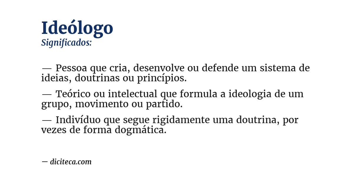 Significado de ideólogo