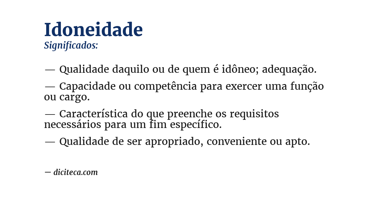 Significado de idoneidade