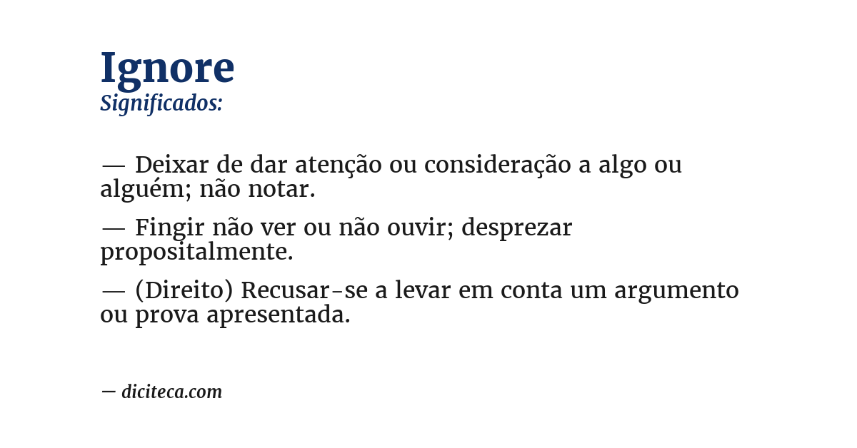 Significado de ignore