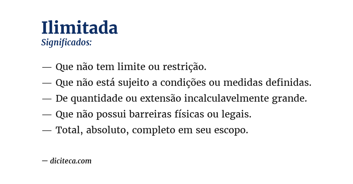 Significado de ilimitada