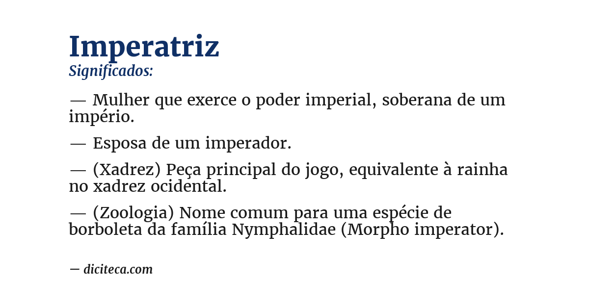 Significado de imperatriz