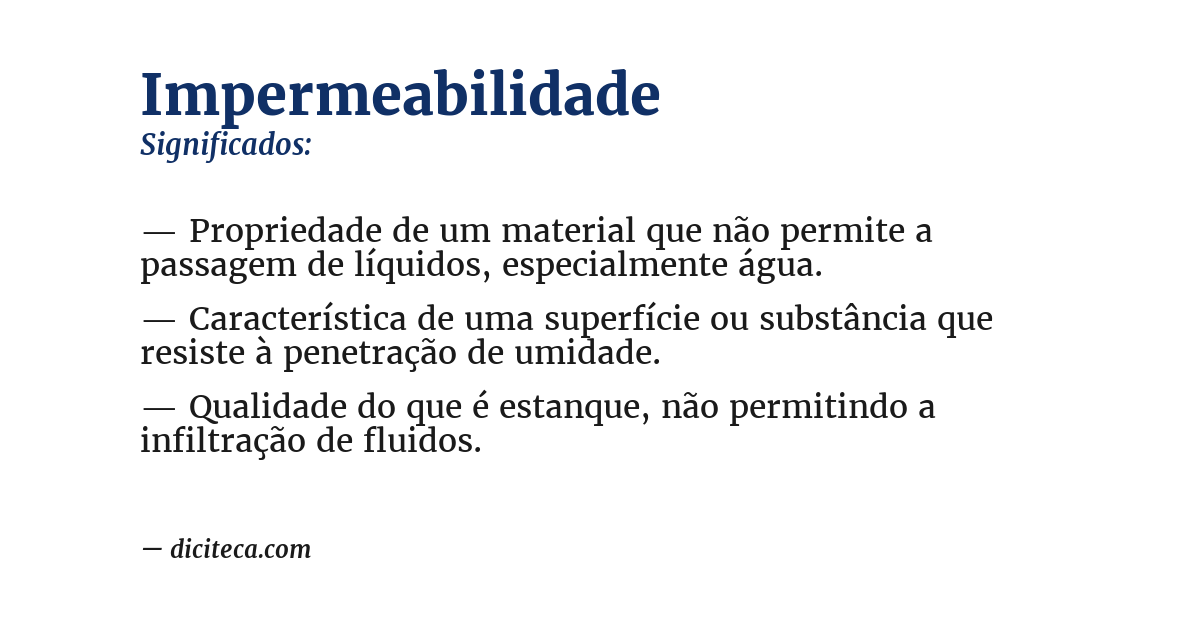 Significado de impermeabilidade