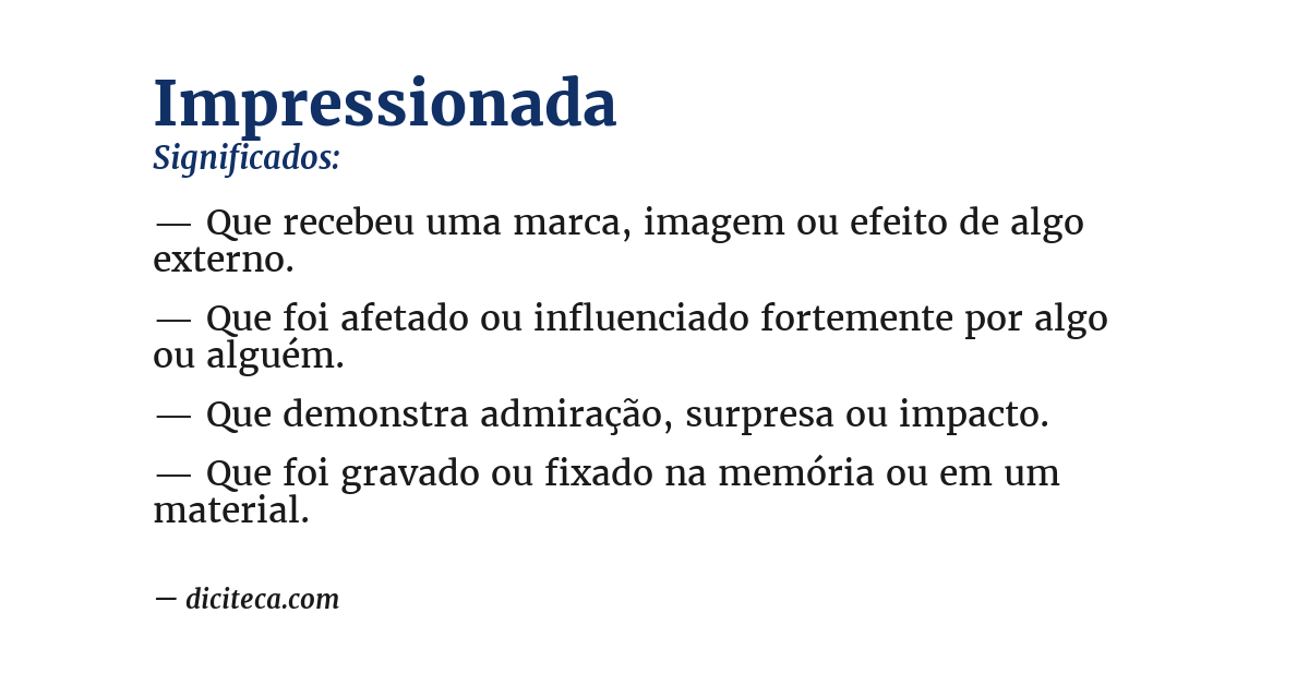 Significado de impressionada