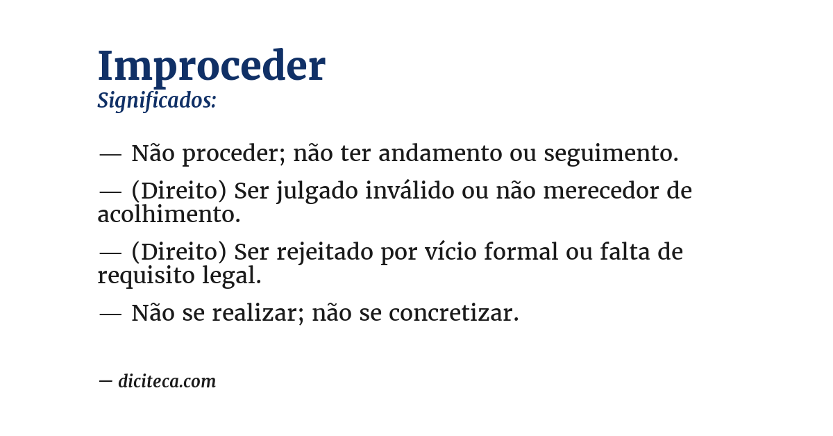 Significado de improceder