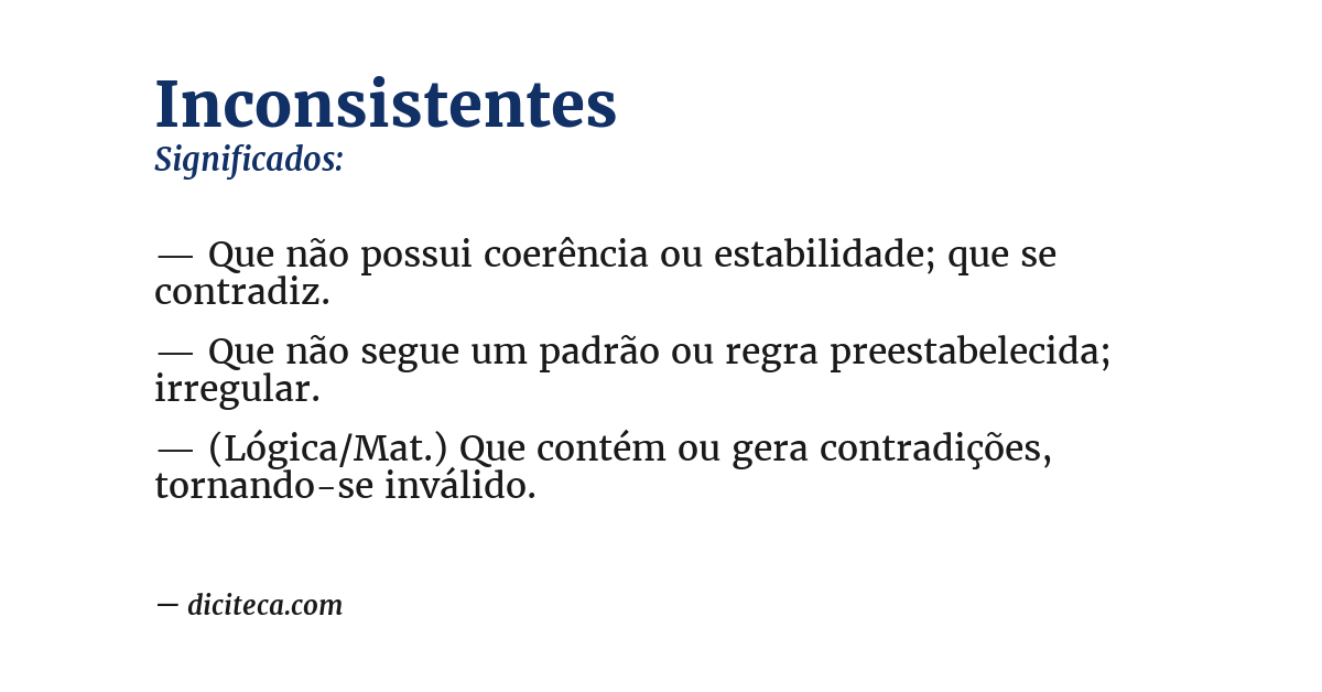 Significado de inconsistentes