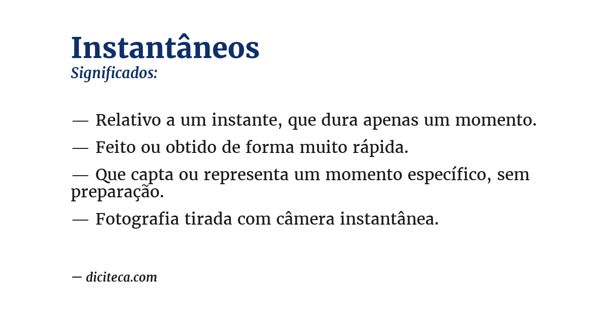 Significado de instantâneos