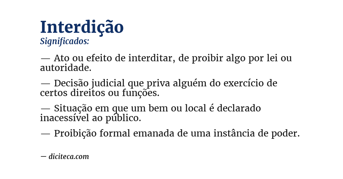 Significado de interdição