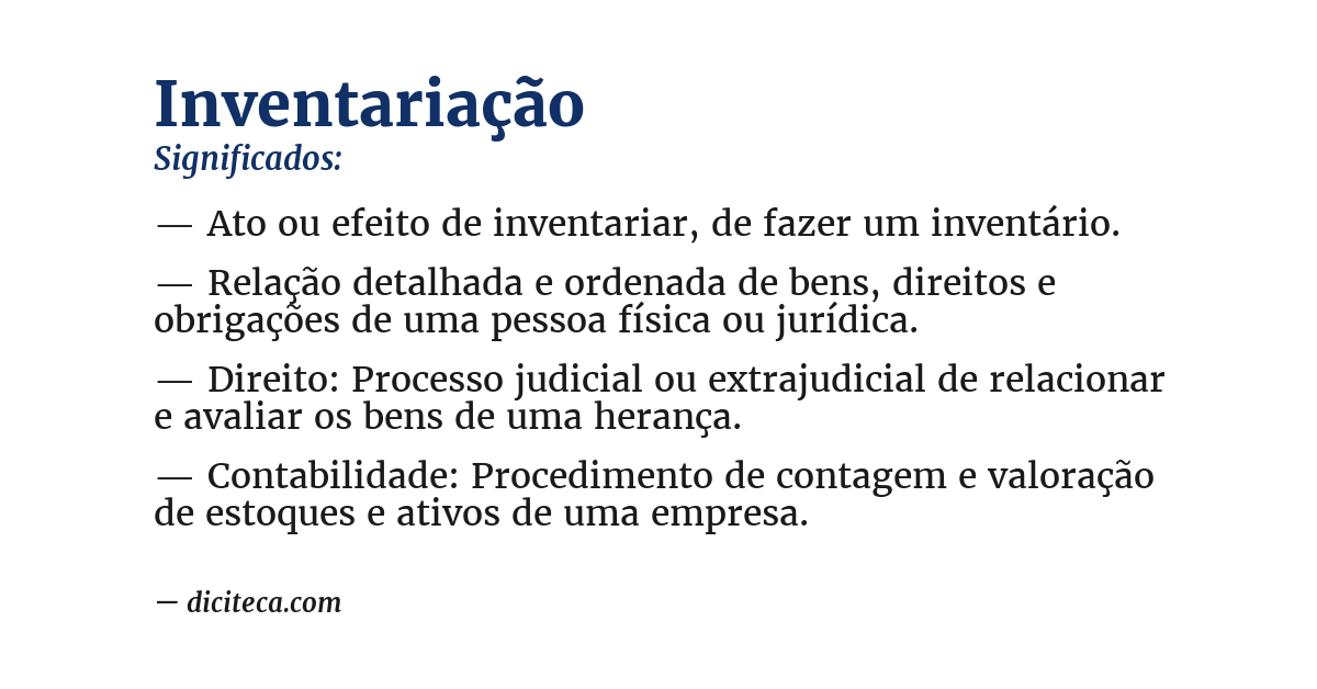 Significado de inventariação