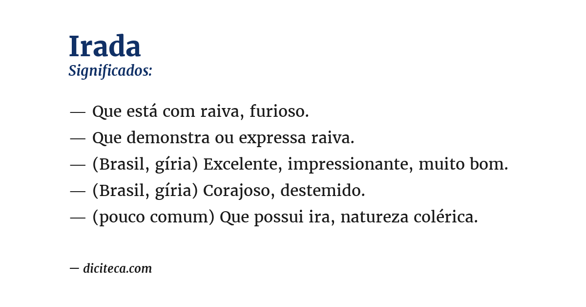 Significado de irada